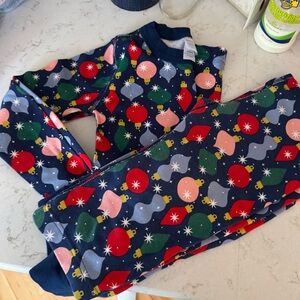 Hanna Andersson Kids Pajama Set - Navy with Festive Ornaments